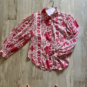 alicia Bell pink , cotton and silk beautiful blouse. Size large